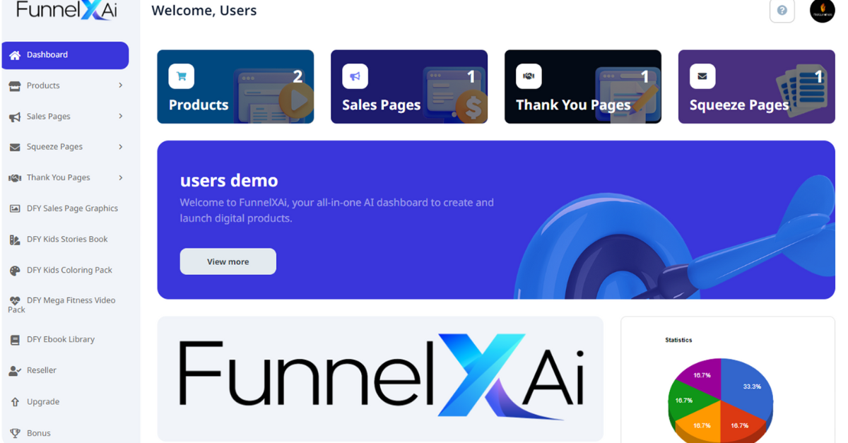 FunnelXAi AI-powered funnel builder interface